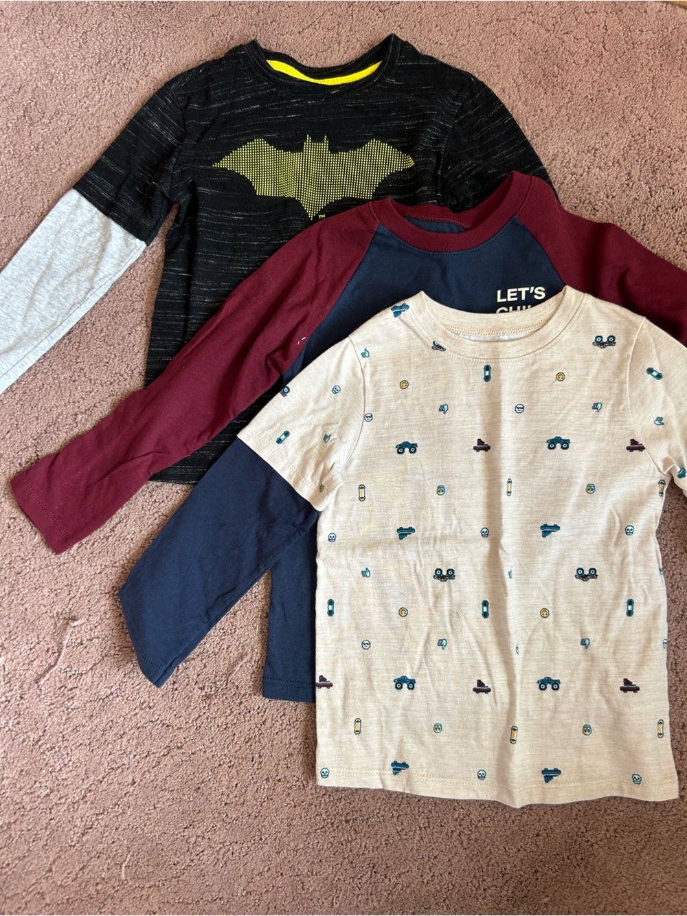 Garanimals Long-Sleeve Tee Trio - Black, Navy, Cream
